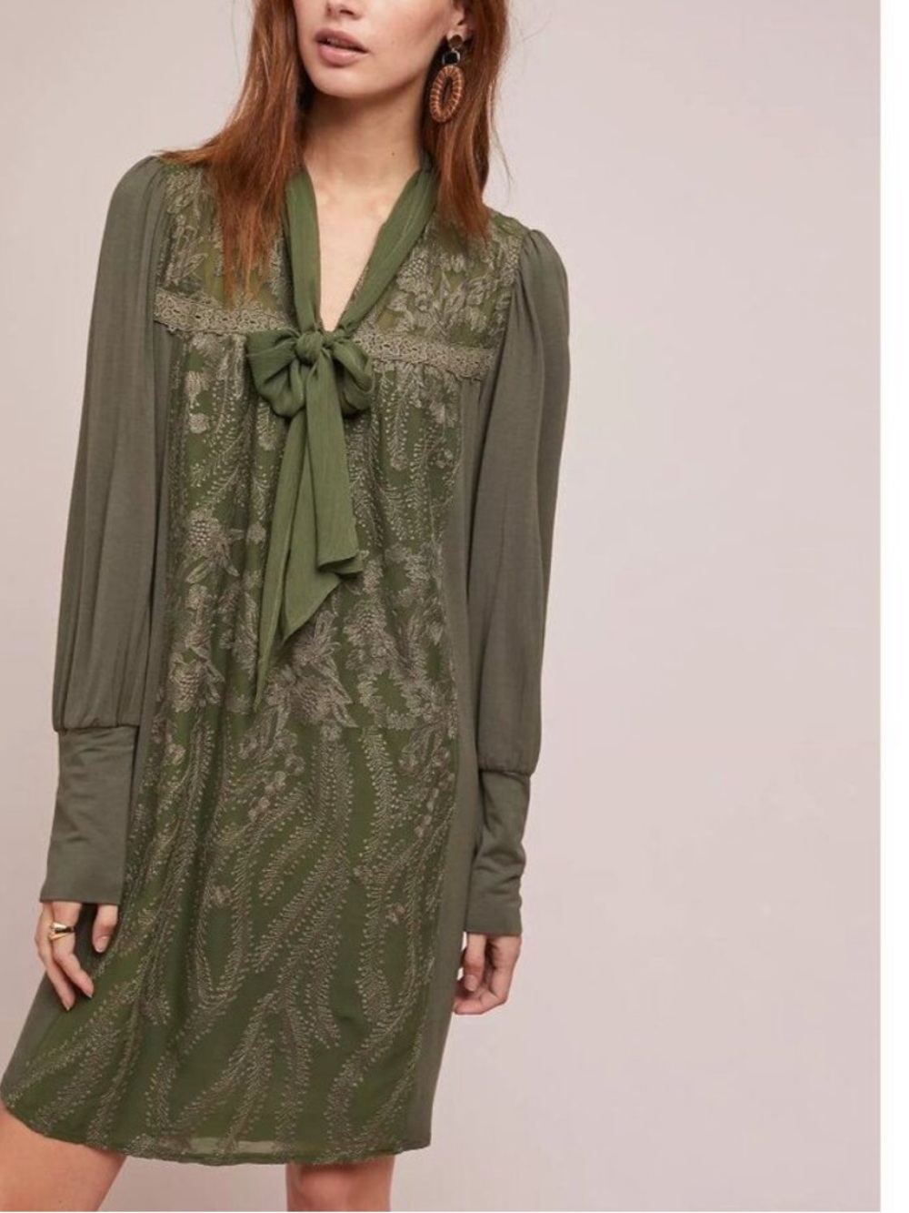 ANTHROPOLOGIE Tiny Isla Embroidered Tunic Boho Spring Cottagecore Dress